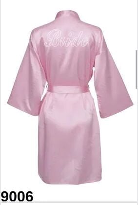 Bride Sabahlık Pembe - Gümüş Yazılı