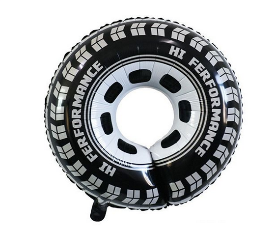 Tekerlek Siyah Beyaz Folyo Balon 67x5x75