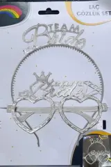 Team Bride Mika Gözlük - Taç Gümüş Set